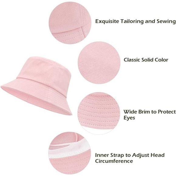 BUCKET Hat for Women Teens Travel Summer G Pink - Picture 5 of 7